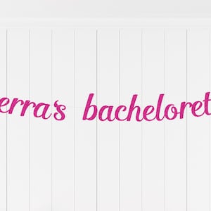 bachelorette Banner, bachelorette Photo Props, Photo Booth Banner, Engagement Party Decor, Custom Glitter Banner, Name bachelorette