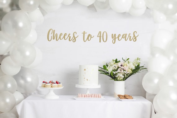 Cheers to 40 Years Banner | 40th Birthday Decoration | 40 and Fabulous | 40 Birthday | 40th Birthday Banner | Fortieth Birthday Party Decor