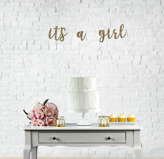 Its A Girl Banner Baby Shower Decorations Gender Reveal Party Etsy