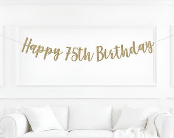 Happy 75th Birthday Banner „75 Year Loved“ – Roter Glitzer, Party-Deko Für Geburtstagsfeiern
