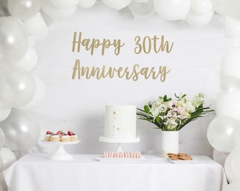 30th Anniversary Glitter Banner | 30 Years Blessed | Cheers To 30 Years | 30th Wedding Anniversary | Happy 30th Anniversary Banner l 30th