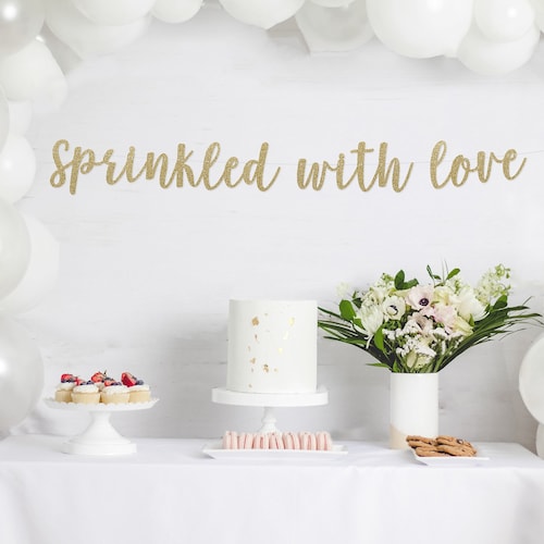 Baby Sprinkle Banner Sprinkled With Love Baby Shower Bunting Etsy