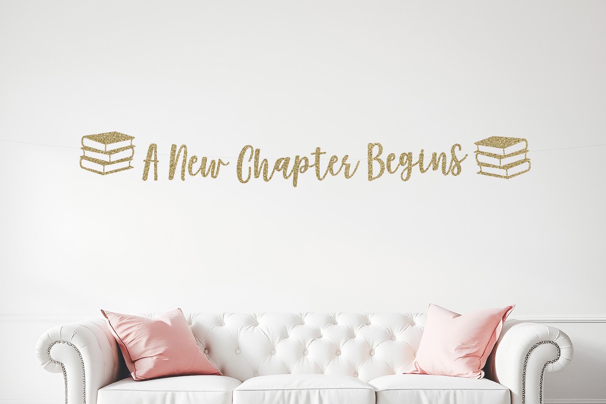 A New Chapter Begins Banner, Book Baby Shower Sign, Storybook Theme ...