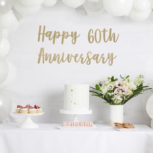 60th Anniversary Banner, 60 Years Blessed, Cheers To 60 Years, 60th Wedding backdrop, Happy 60th Anniversary Banner, sixtieth, decorations