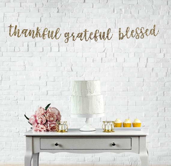 SM Thankful Grateful Blessed Ornament Signs 3pc PBK Fall Decor