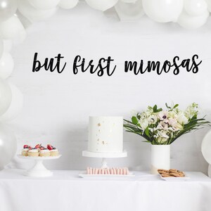 but first mimosas banner, bachelorette banner. bridal shower banner, bridal shower brunch, bubble bar, mimosa bar, pop fizz clink banner image 5