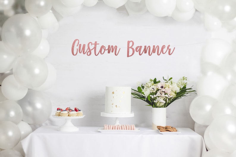 CUSTOM BANNER, custom glitter banner, personalized banner, personalized glitter sign, name banner, wedding banner, custom garland image 2