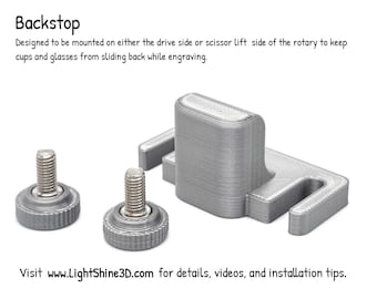 Drehverschluss mit Rückstopper - Für Epilog Helix/Mini Modelle und passt für alle Boss Modelle, die den Drehaufsatz mit Rollen verwenden.