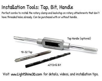 10-32 Gewindebohrer, #21 Bit - Klemme und Rückstopper Montagewerkzeug (Griff optional)