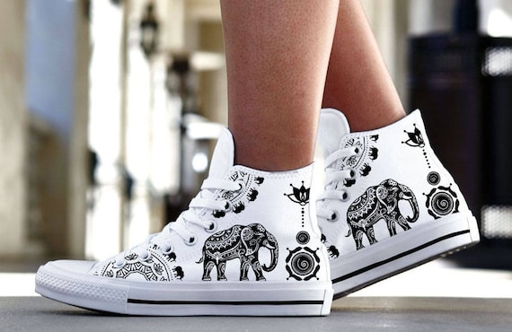 Baskets haute Elephant ethnique homme blanc Version Etsy France