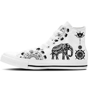 Paisleys Elephant Print Men Women's High Top Shoes