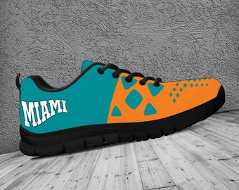 Miami Dolphins Fan Shoes / Trainers / Sneakers - Mens, Womens & Kids - Fan Wear or Fan Gift - Black