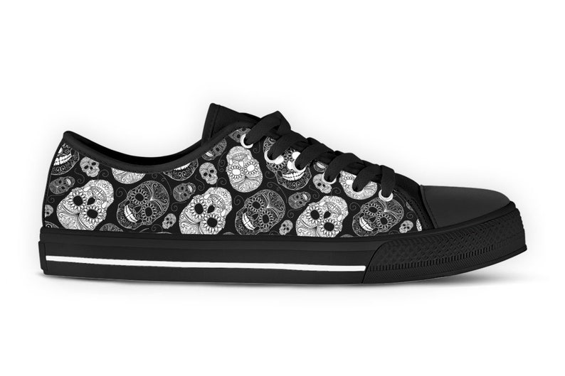 Santa Muerte Sneakers Dia de Los Muertos Tennis Shoes Sugar Skulls Shoes Day of the dead