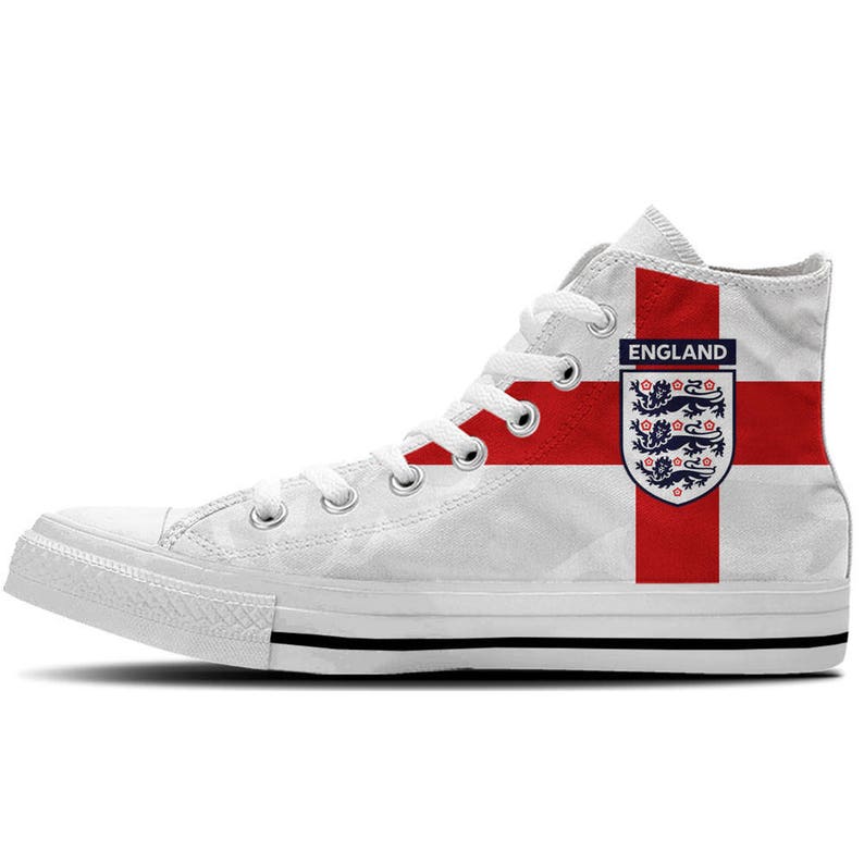 Men's High Top Sneaker With England Flag and White Soles Etsy