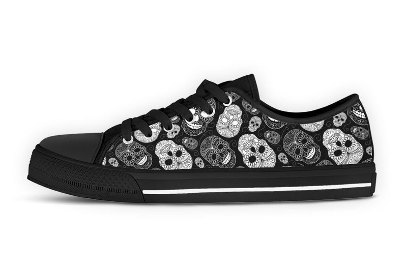 Santa Muerte Sneakers Dia de Los Muertos Tennis Shoes Sugar Skulls Shoes Day of the dead