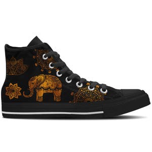 Men's High Top Sneaker With Elephant Design 'indian - Etsy
