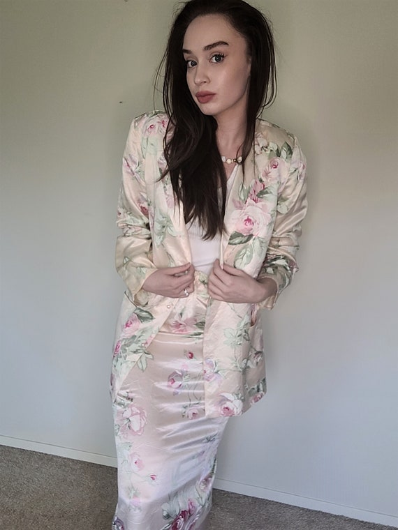 Vintage/ Retro/ 80s Floral Suit/ 80s Business Sui… - image 2