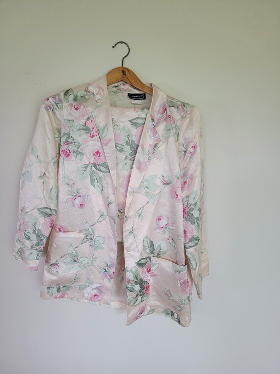 Vintage/ Retro/ 80s Floral Suit/ 80s Business Sui… - image 10