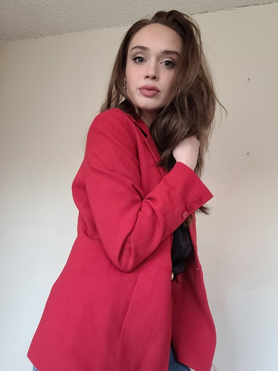 Vintage/ Retro/ 80s Red and Gold Blazer/ 80s Suit… - image 7