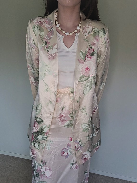 Vintage/ Retro/ 80s Floral Suit/ 80s Business Sui… - image 6