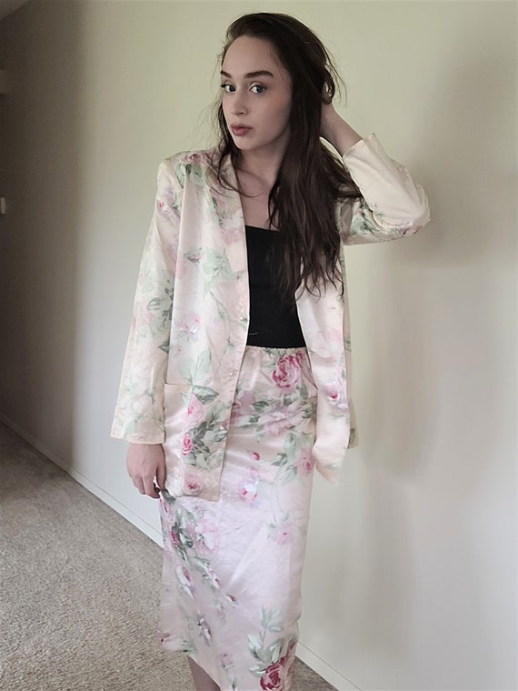 Vintage/ Retro/ 80s Floral Suit/ 80s Business Sui… - image 4