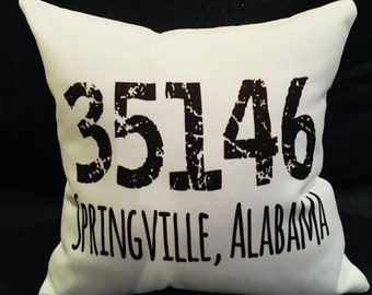 Zip code pillow-gift-custom