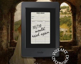 Kindle Lockscreen: Library Card | Kindle Lockscreen Wallpaper - Aesthetic & Cute E-Reader Wallpaper | Lockscreen for Kindle Paperwhite