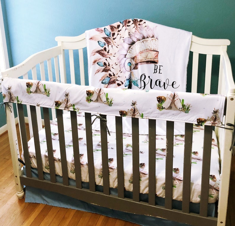 Brave Little One Native American Headdress Crib Bedding Image 0