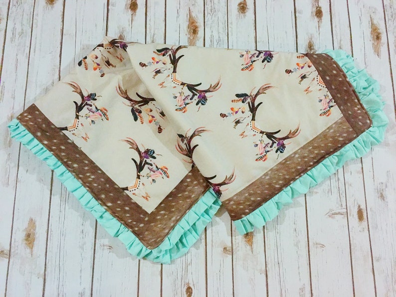 Aztec Deer Skull & Deer Hide Blanket Etsy