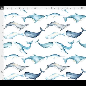 W&F Woolly Whales Organic Bassinet Sheet