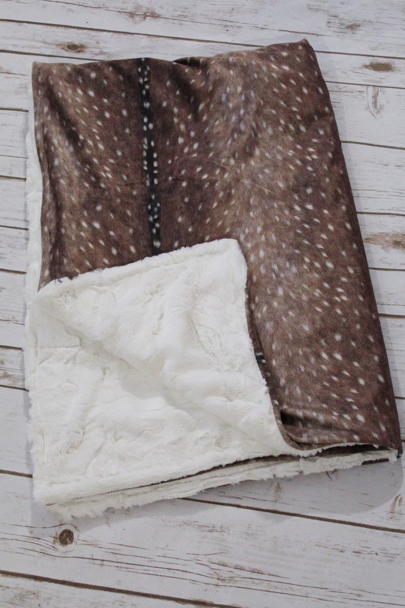 Axis Deer Hide Faux Fur Minky Blanket Etsy