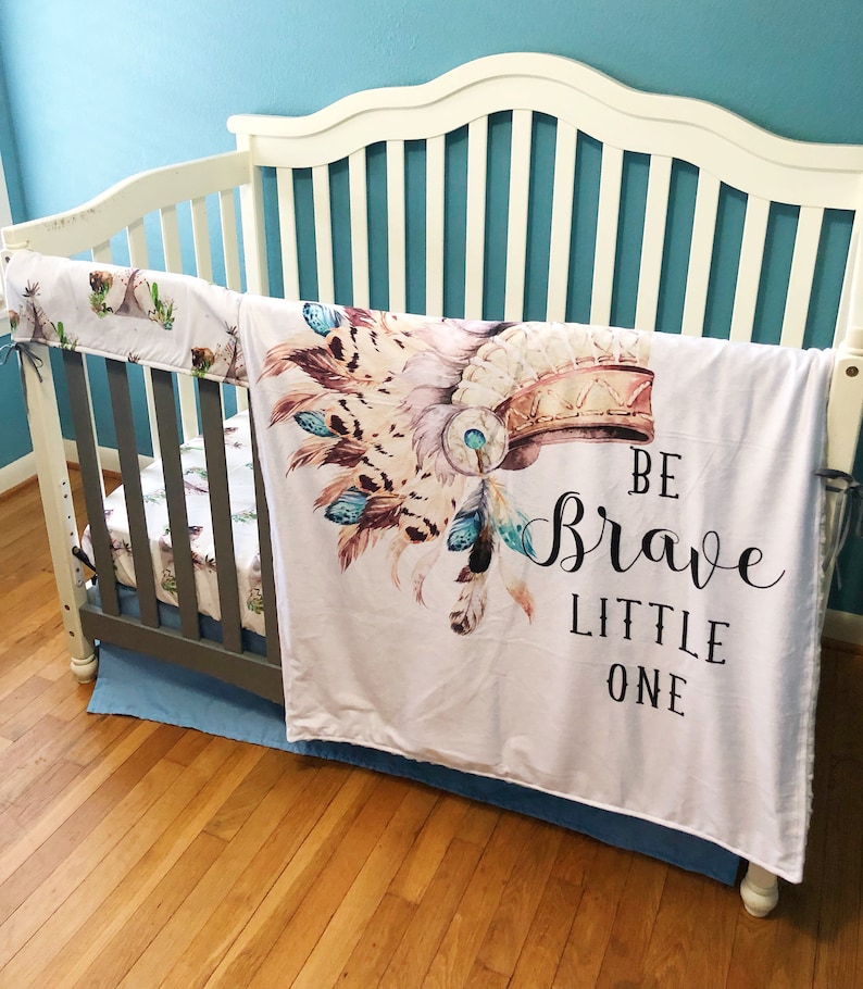 Brave Little One Native American Headdress Crib Bedding// Etsy