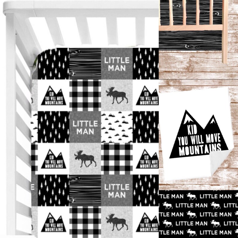 Black And White Plaid Nursery Setmoose Nursery Bedding Set Modern Rustic Baby Bedding