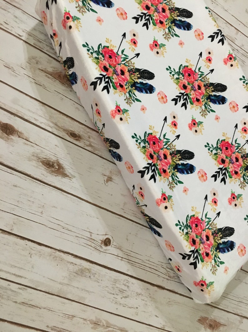 Boho Floral Changing Pad Cover Etsy