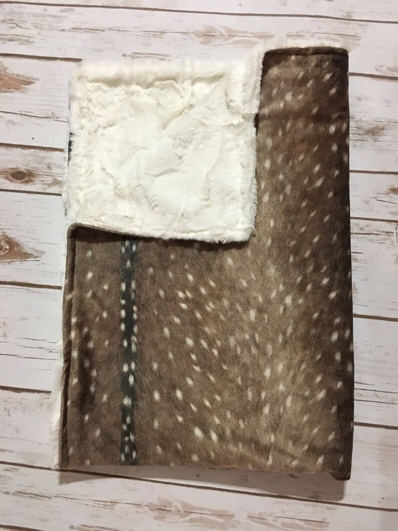 Axis Deer Hide Faux Fur Minky Blanket Etsy