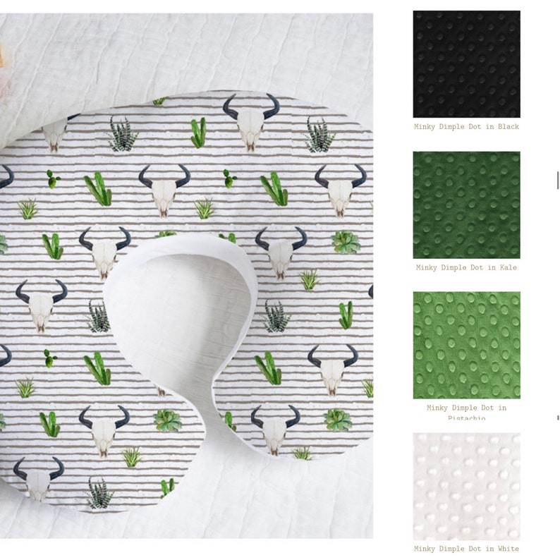 Steer & Cactus Nursing Pillow Cover//Boy Cactus Breastfeeding Etsy