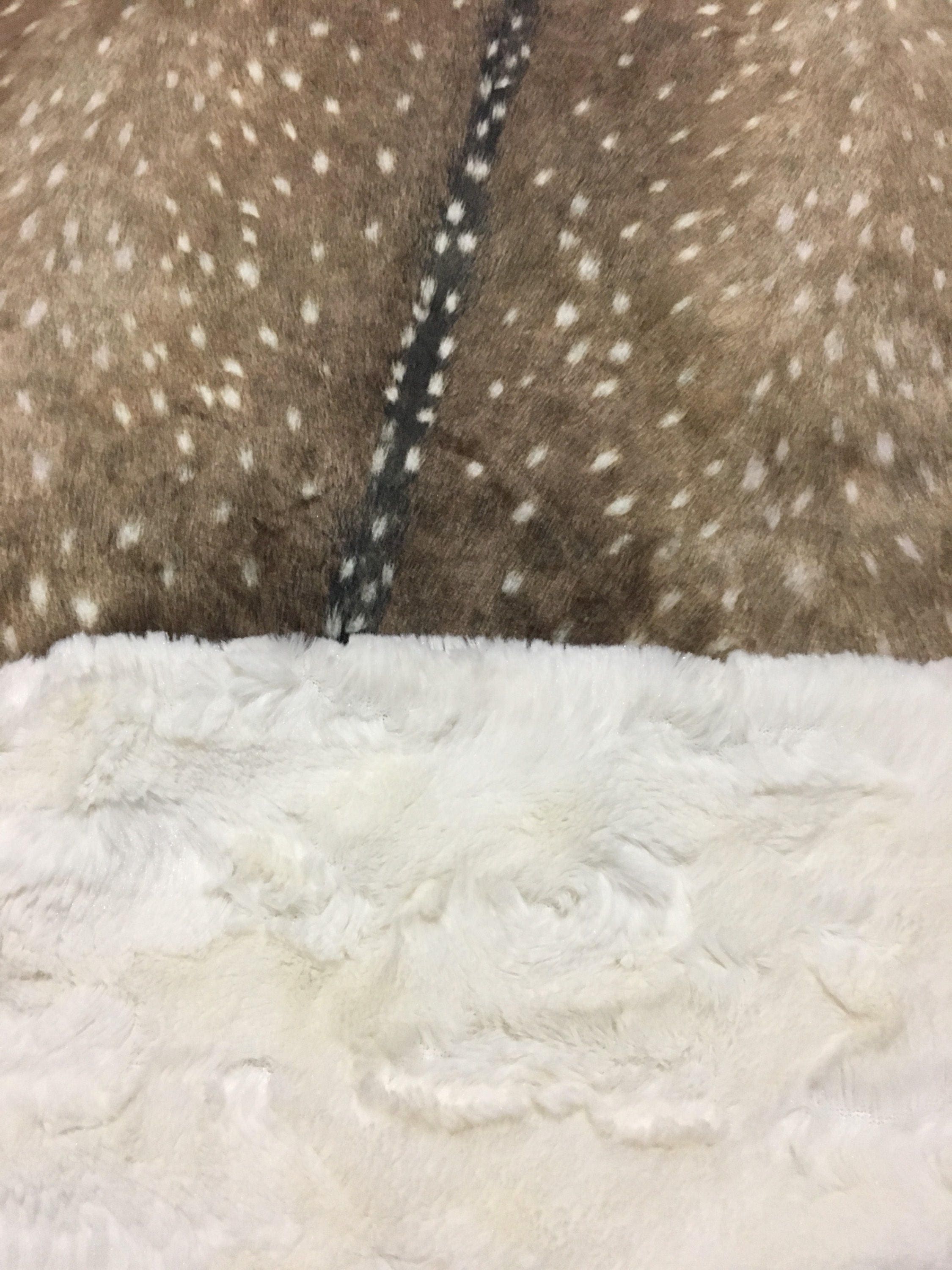 Axis Deer Faux Fur Blanket// Deer Print Blanket// Fawn Print Etsy