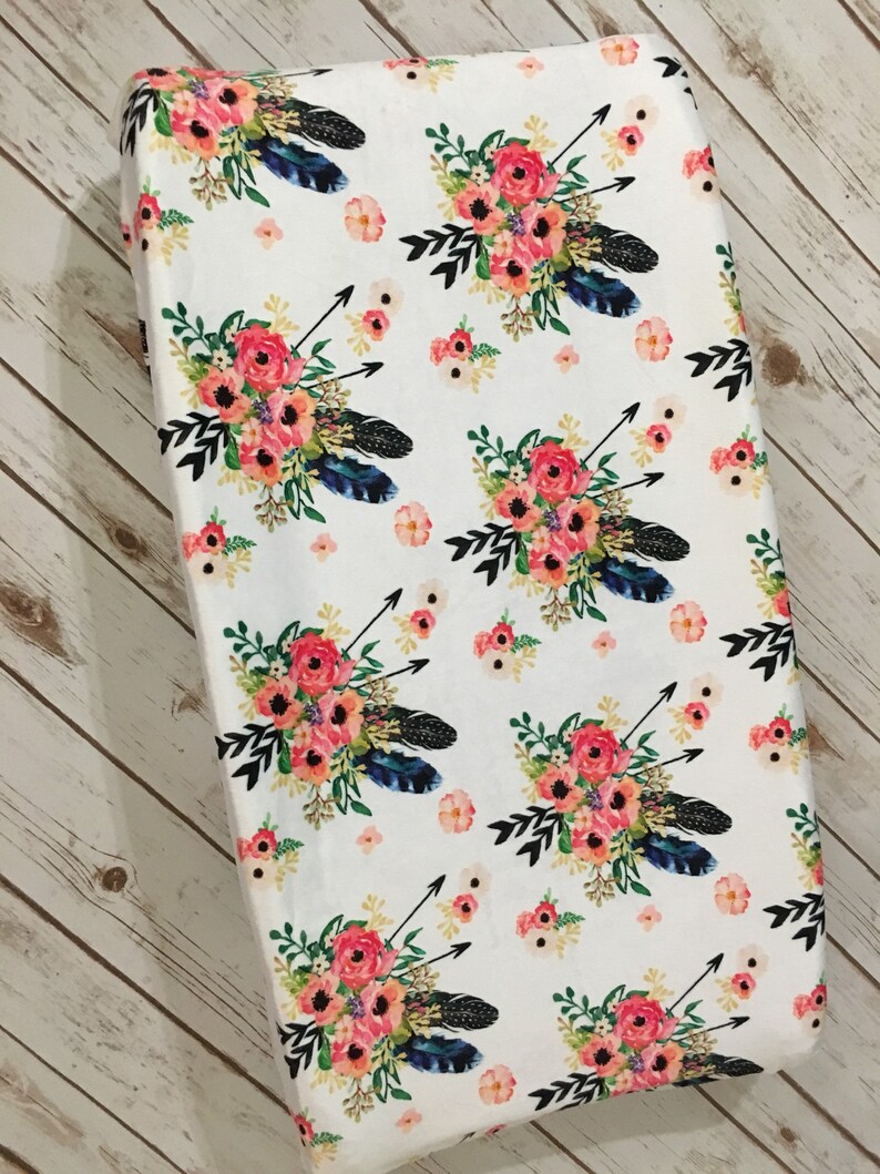 Boho Floral Changing Pad Cover Etsy