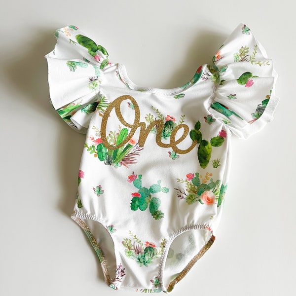 Baby Girl Cactus Bodysuit// Cactus Birthday Outfit// First Birthday Outfit
