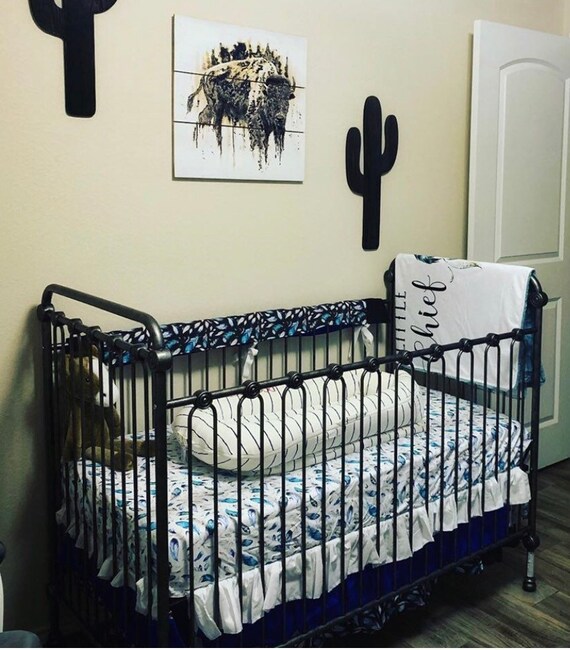 Blue Feathered Bedding Collection Native American Nursery - Native American Baby Bedding Sets Blue Feathered Bedding Collection Native American Nursery - Native American Baby Bedding Sets
