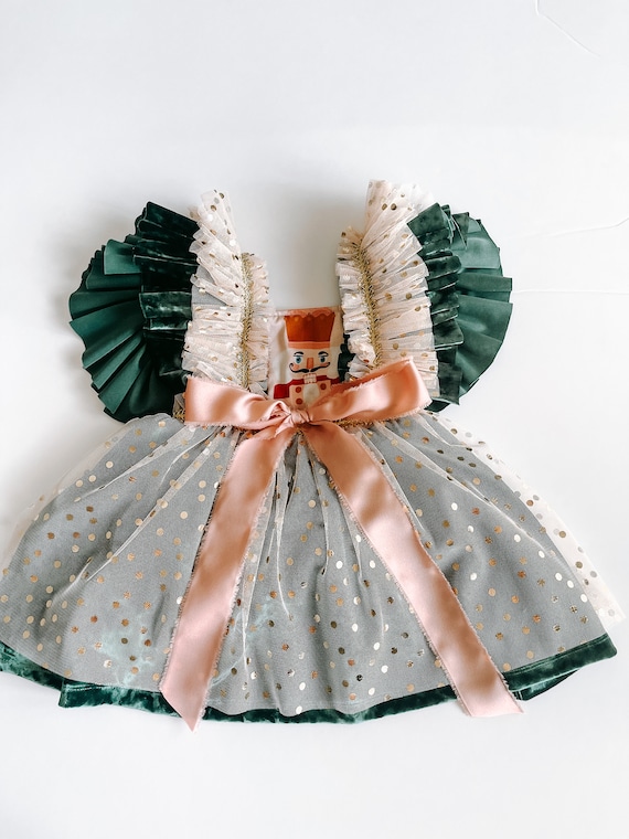 Nutcracker Christmas Dress//girls Christmas Dress//green Velvet Christmas  Outfit - Etsy