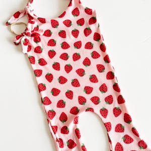 Girls Strawberry Birthday Romper// Berry Birthday Outfit// Strawberry Outfit