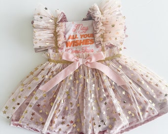 Girls Birthday Dress//1st Birthday Outfit// Pink Velvet Birthday Dress