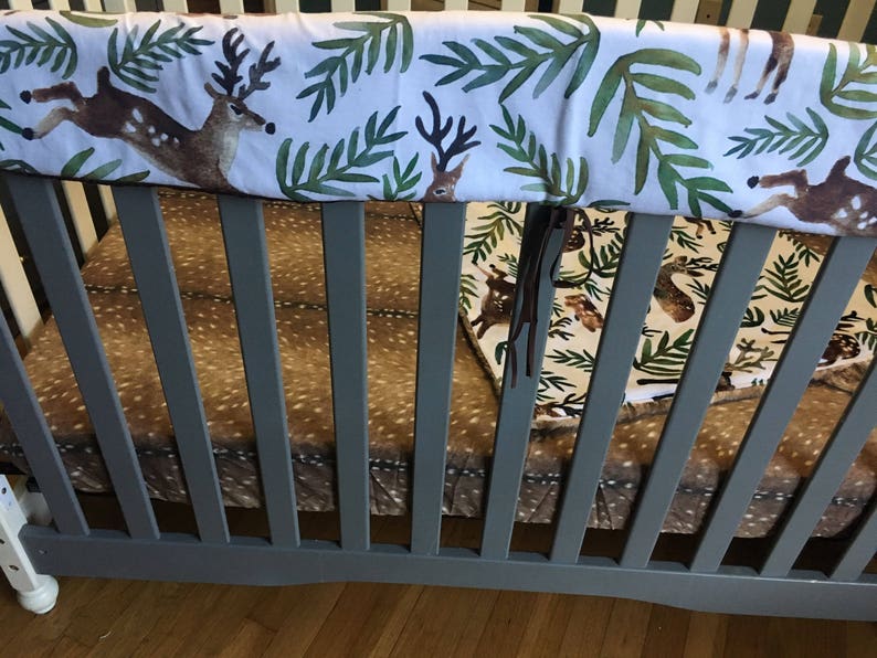 Woodland Deer Crib Bedding Deer Hide Nursery Bedding Baby Etsy