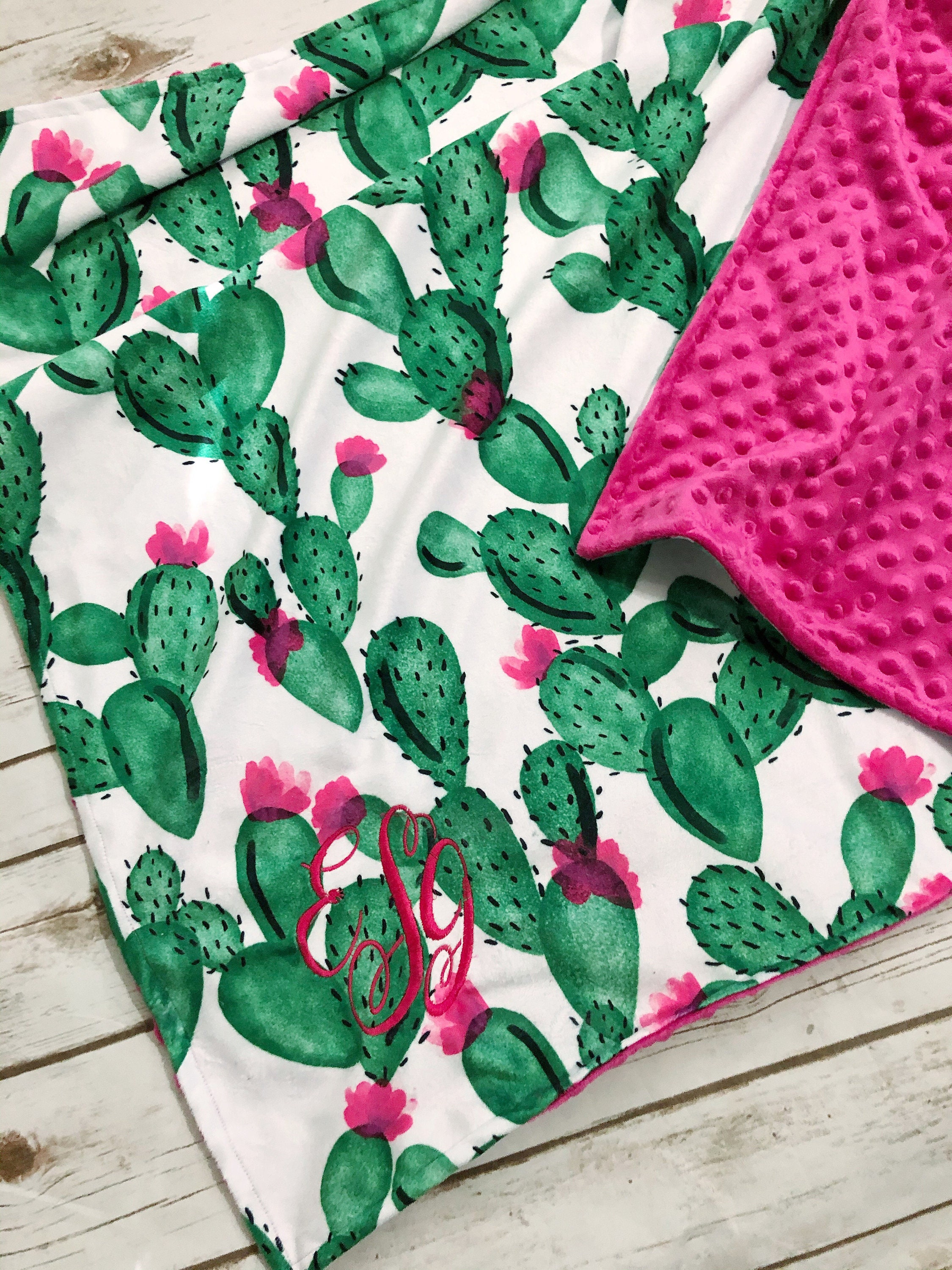 cactus minky blanket