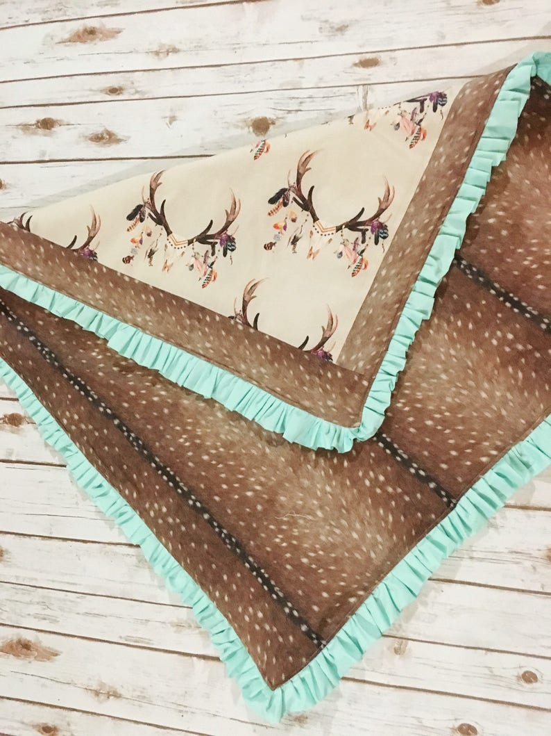 Aztec Deer Skull & Deer Hide Blanket Etsy