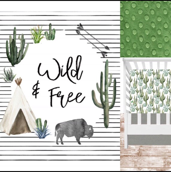 cactus crib bedding set boy