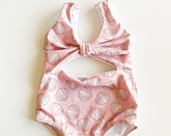 Girls Seashell Monokini Swimsuit // Baby Bathing Suit// Children’s Swimwear