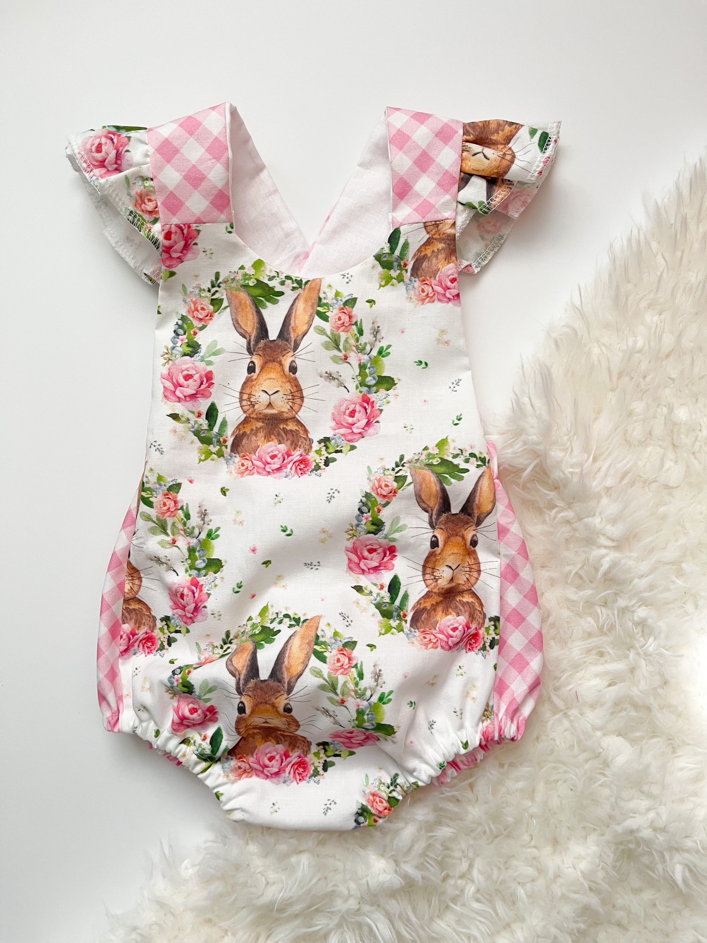 Bunny romper baby girl store