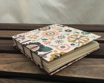 Coptic Bound Journal Sketchbook - Spring light floral
